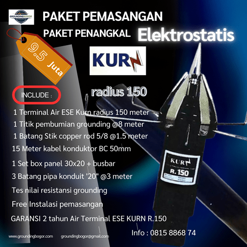 Grounding Bogor - Penangkal Petir KURN radius 150 meter