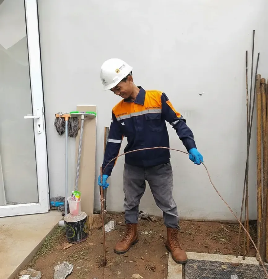 Penanaman copper rod